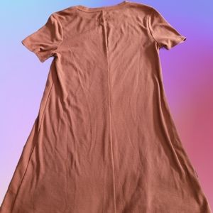 Women's waffle-knit thigh-length dress